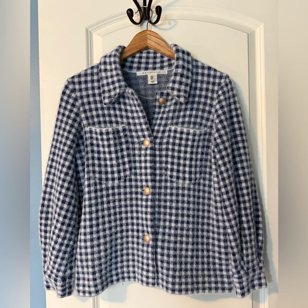 Blue Checkered Women's Jacket